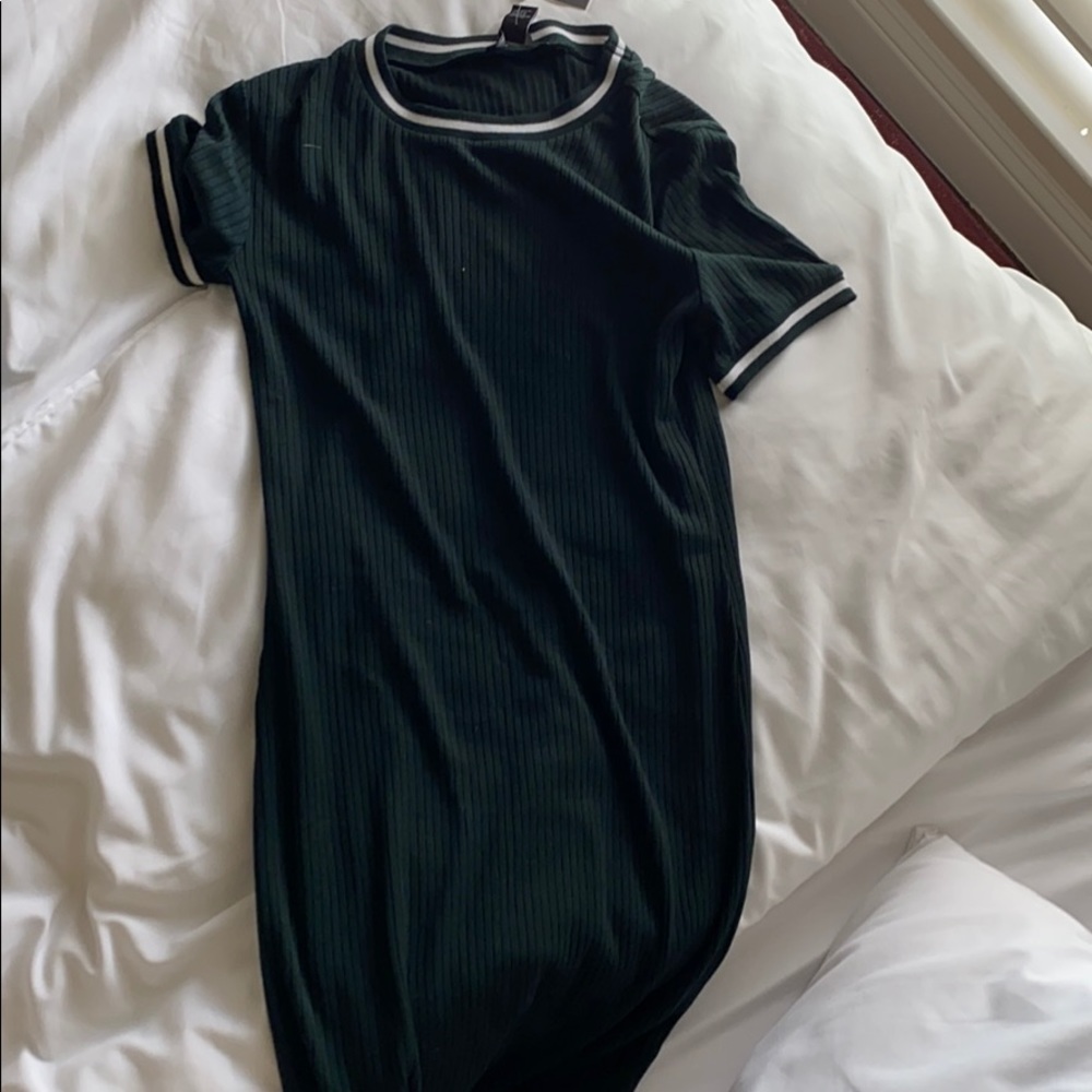 dark green fitted dress